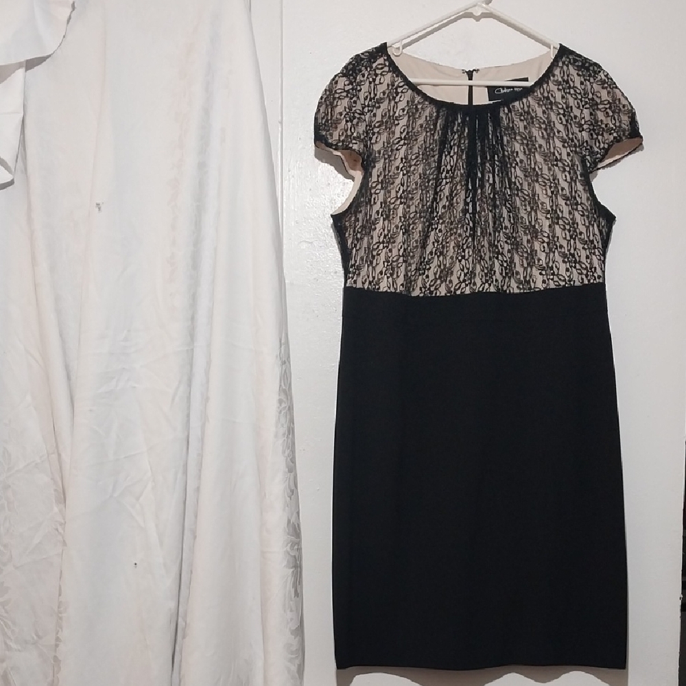 CHELSEA ROSE Black and Cream Lace Dress